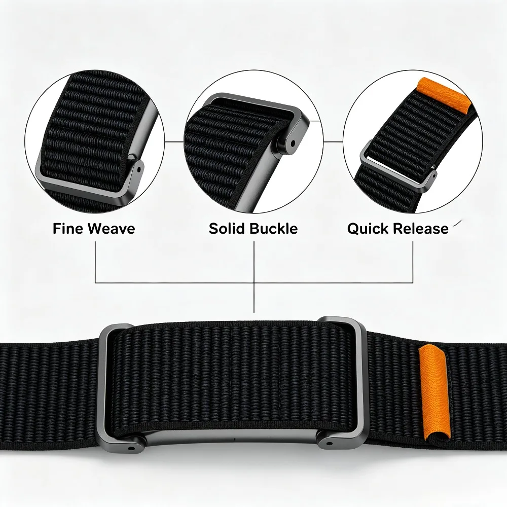 Nylon Woven Bicep Strap - Soft, Breathable Fitness Tracker Replacement Band (2-Pack)