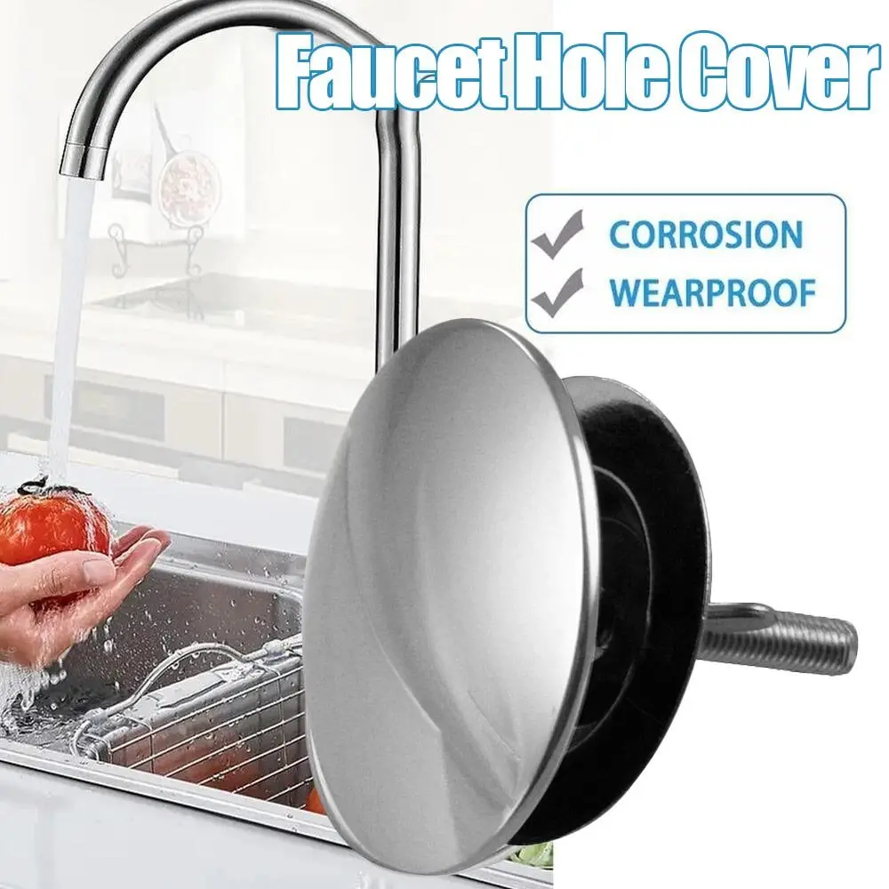 Durable Stainless Steel Faucet Hole Cover Universal Matte Black Sink Hole Cap Leakage Prevention Sink Stopper Counter Plugs