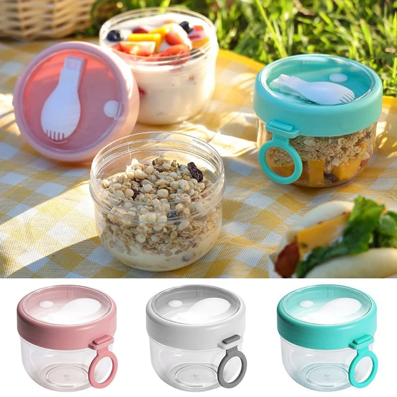 Reusable Overnight Oats Jars Container With Lid And Spoon Oatmeal Salad Jars  Smoothie Prep Containers Cups