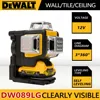 Dewalt DW089LG 3 Sides*360 Degree Vertical Lines Laser Level Meter Outdoor 12V Lithium Battery Horizontal Green Light Level 6