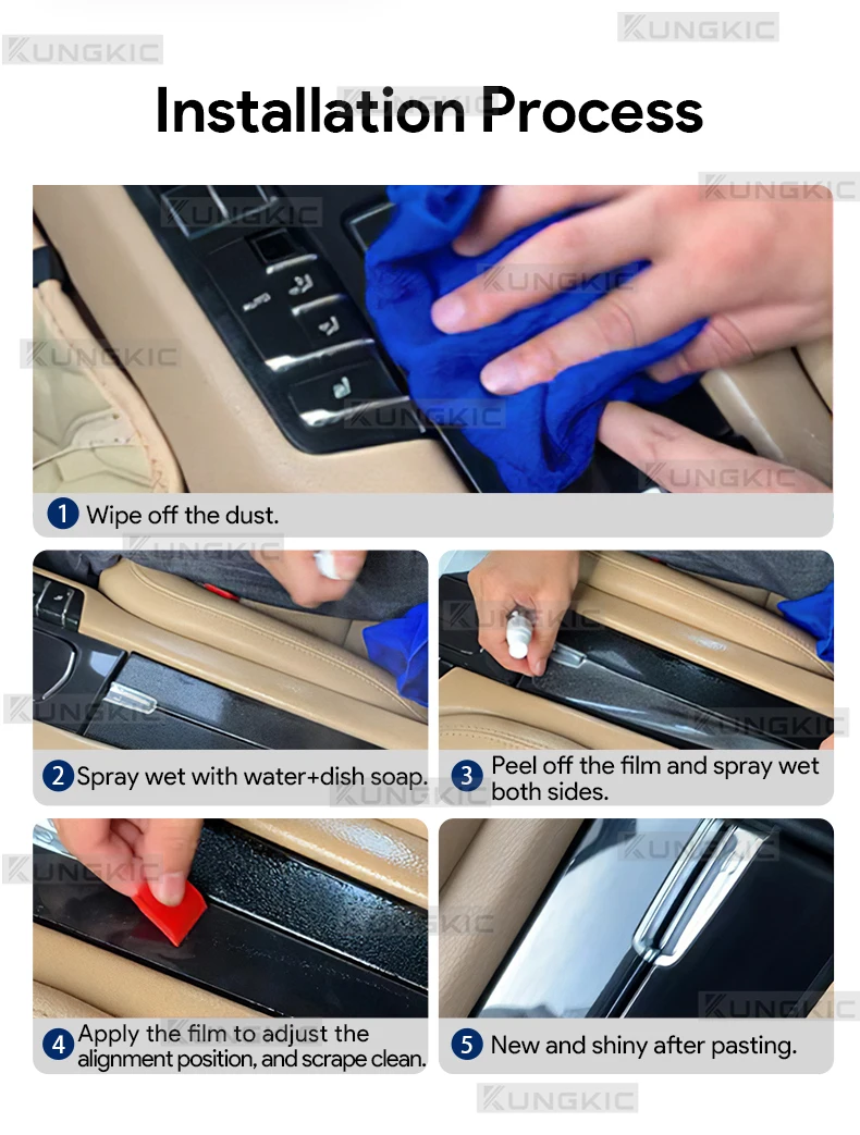 Unsichtbare TPU Innen Schutz Film Set 8/12,3 zoll Bildschirm Für Toyota Camry 2025-UP Anti-scratch Aufkleber mit Installieren Werkzeug – Detail 7