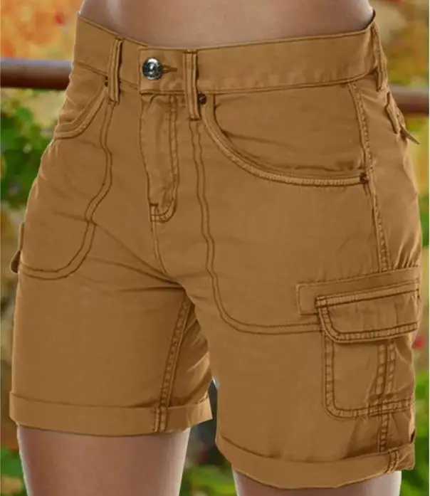 

Summer shorts for women Purple black coffee gray casual pocket cargo shorts 3xl 4xl clothes