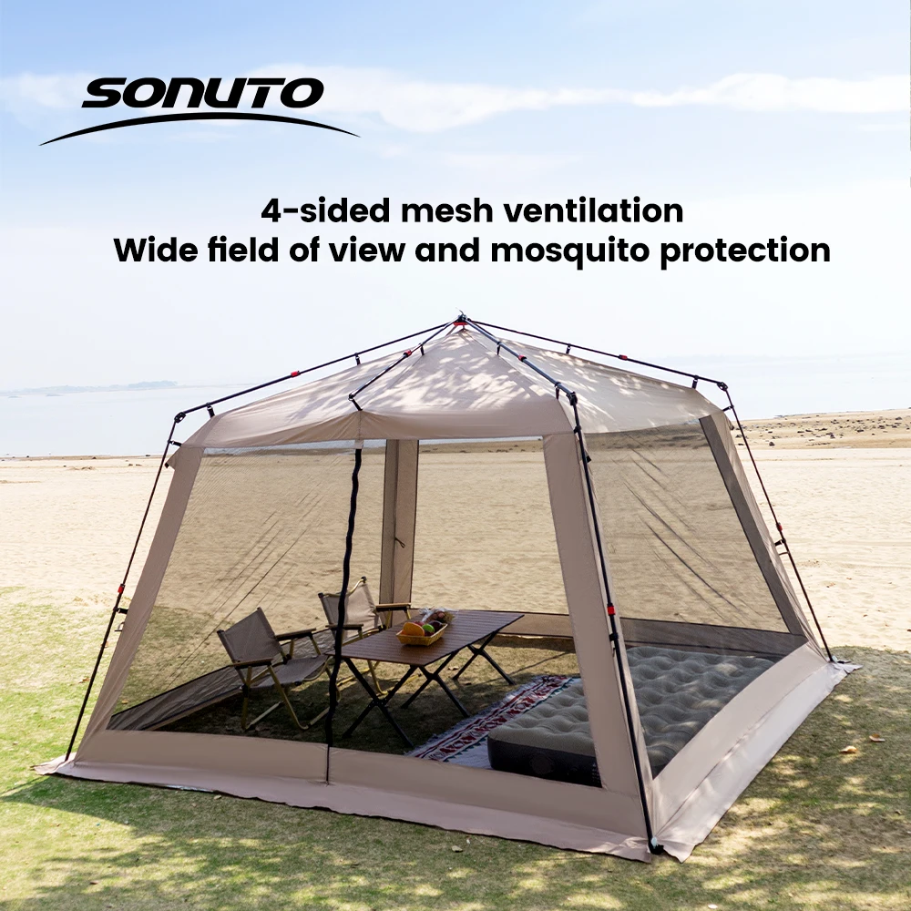 6-9 Person Camping Tent Large Family Waterproof Windproof Sunshade