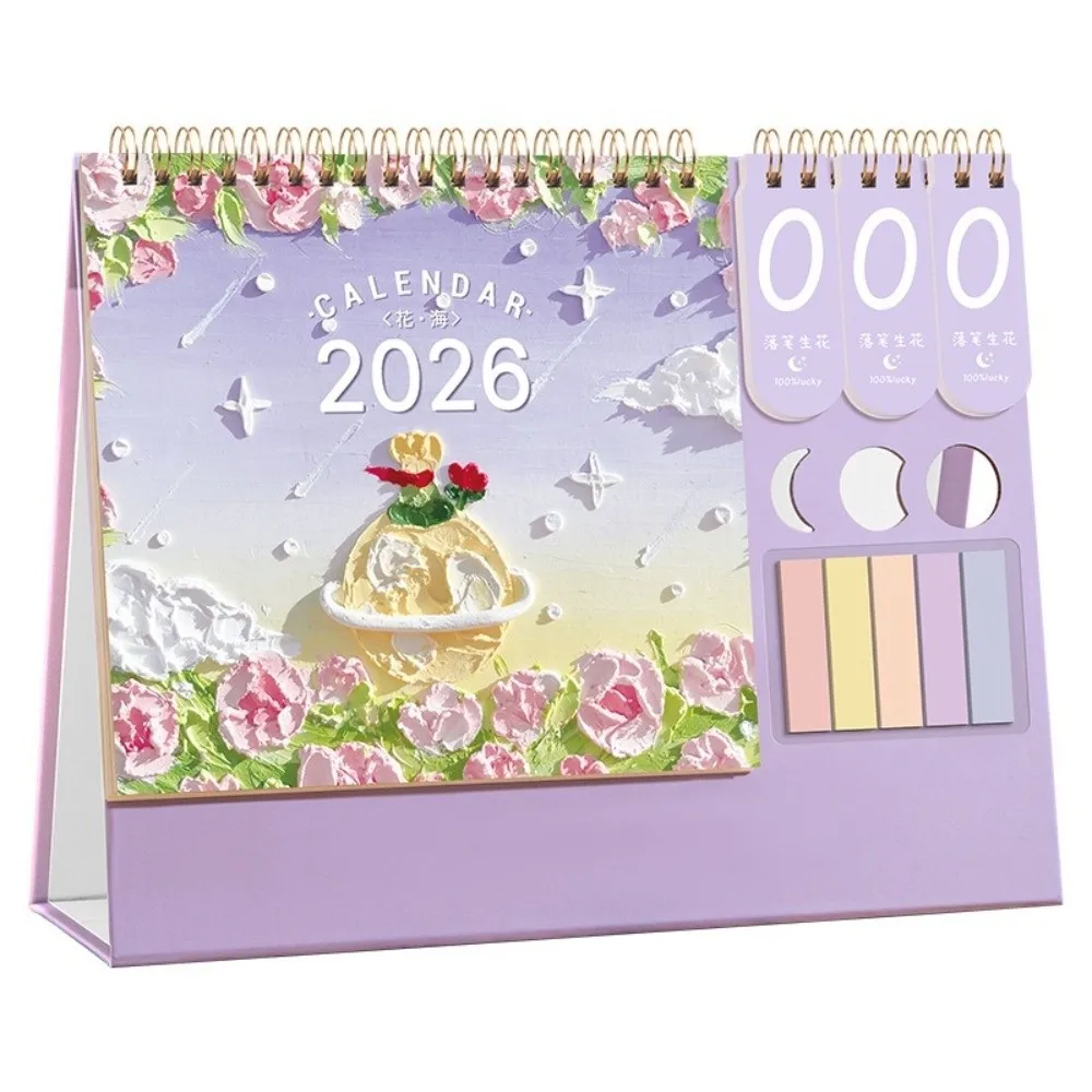 Useful 2026 Desktop Paper Calendar Multi-function Home Decor Planner Scheduler Yearly Notebook Agenda Organizer Home Office