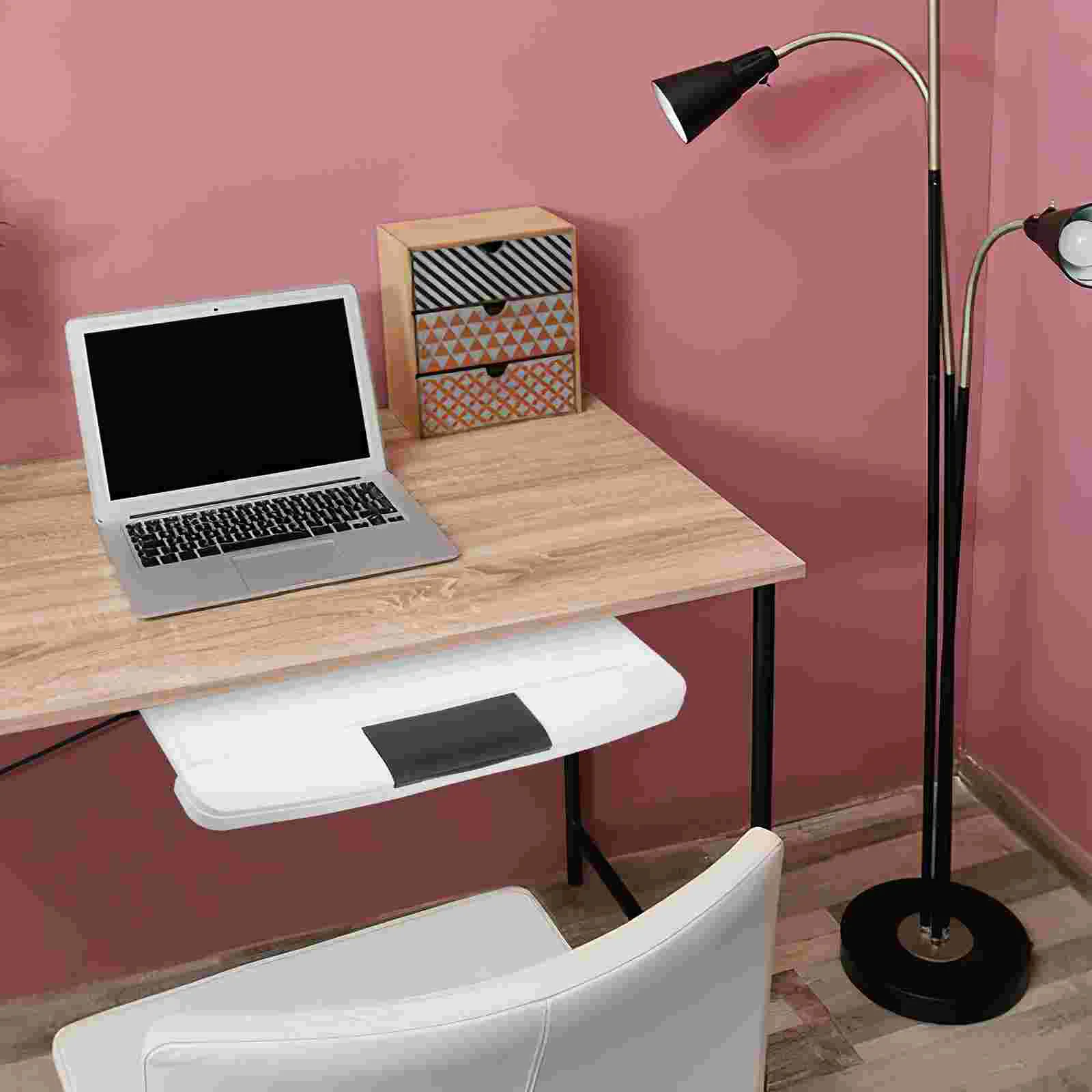 Keyboard Tray With Slide Track Computer Keyboard Holder Desk Organizer Under Desk Storage Tray Multi Purpose Storage Plate