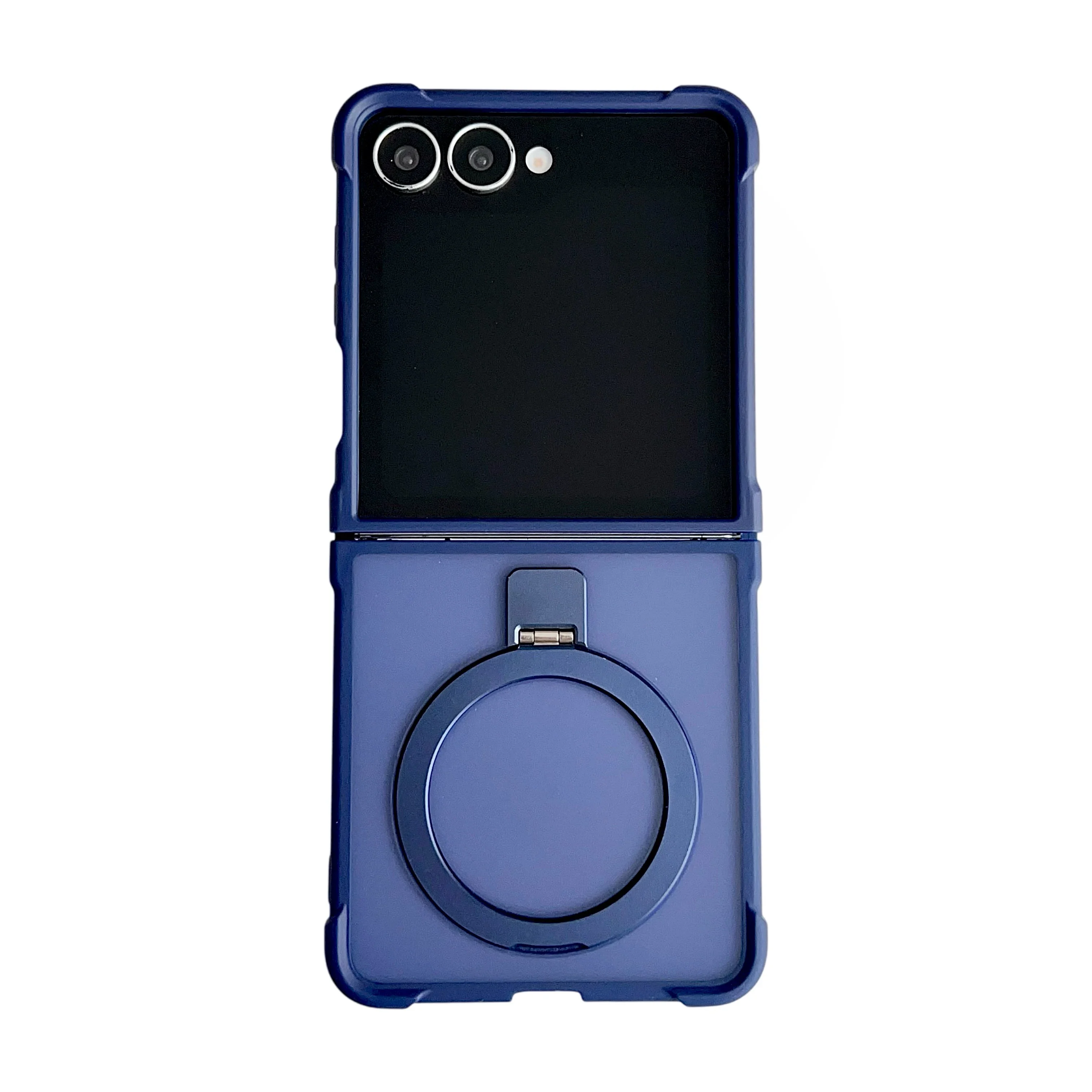 Frosted Translucent Magnetic Holder Case - Luxury Shockproof Soft Cover