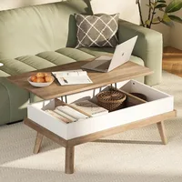 Wood  Lift Top Coffee Table with Hidden Compartment, Coffee Table for Living Room Reception Room 1