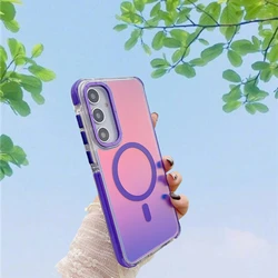 Premium Metal Lens Magnetic Phone Case with Wireless Charging and Color - Changing Cover - Galaxy A16 (Purple)