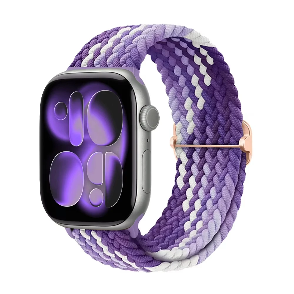Braided Adjustable Elastic Nylon Watch Band with Strap
