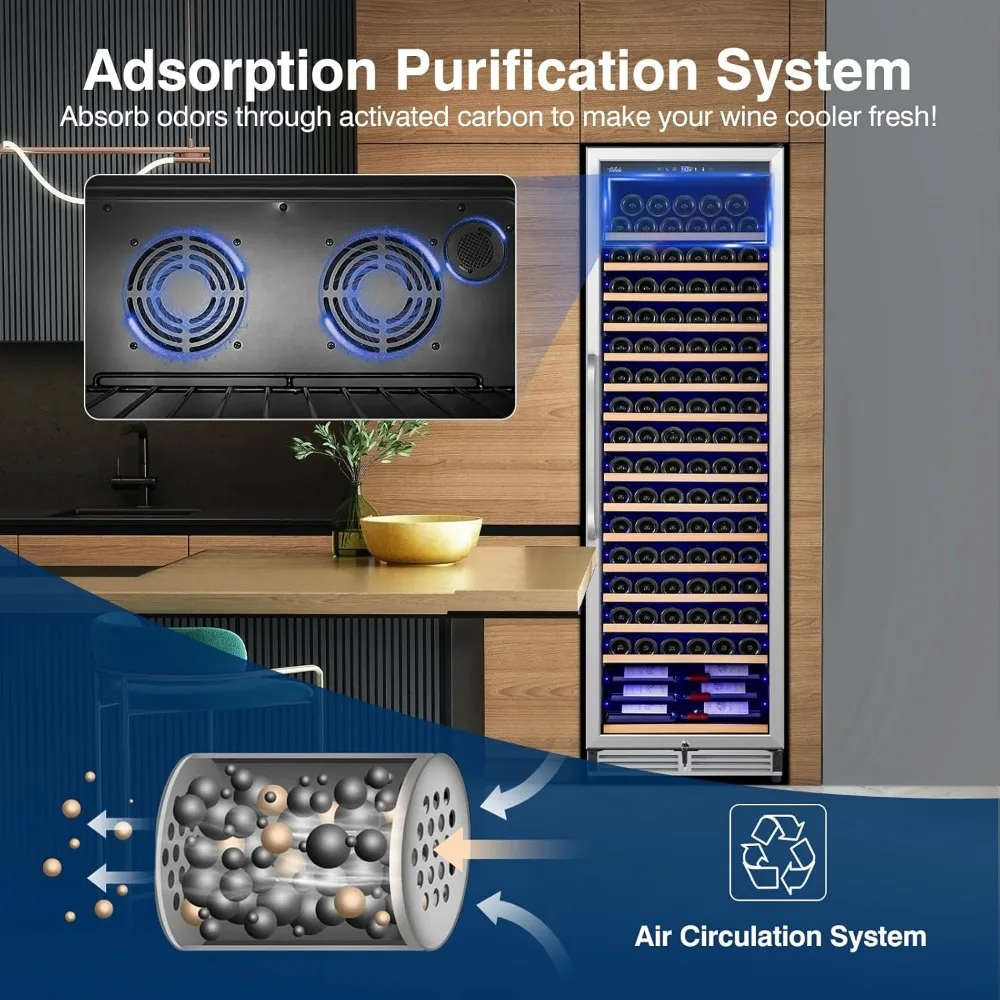 Wine Cooler Refrigerator,with Professional Temperature Control System, Freestanding or Built-in installation, Quiet Operation 6