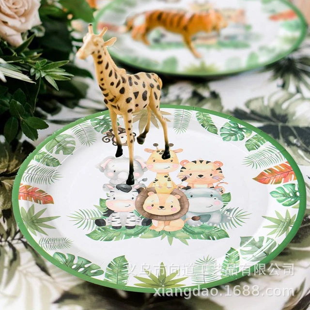 6 Assiettes Animaux de la Forêt - Recyclable pour l'anniversaire