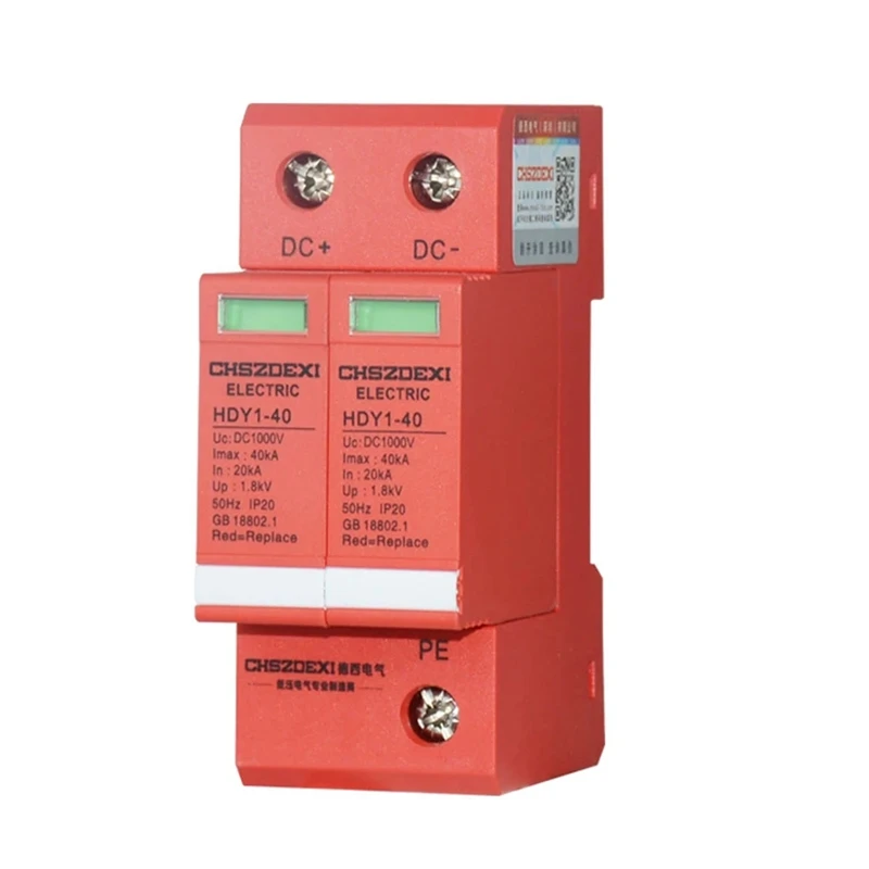 Chszdedi 2P 20Ka Dc 1000V Interruttore Di Protezione Contro Le Sovratensioni Elettrico Dispositivo Di Protezione Contro Le Sovratensioni Durevole Faci