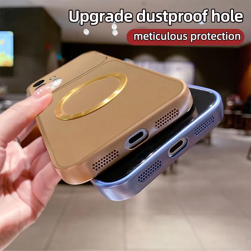 Magsafe Wireless Charging Case with Metallic Paint Finish - Shockproof Cover