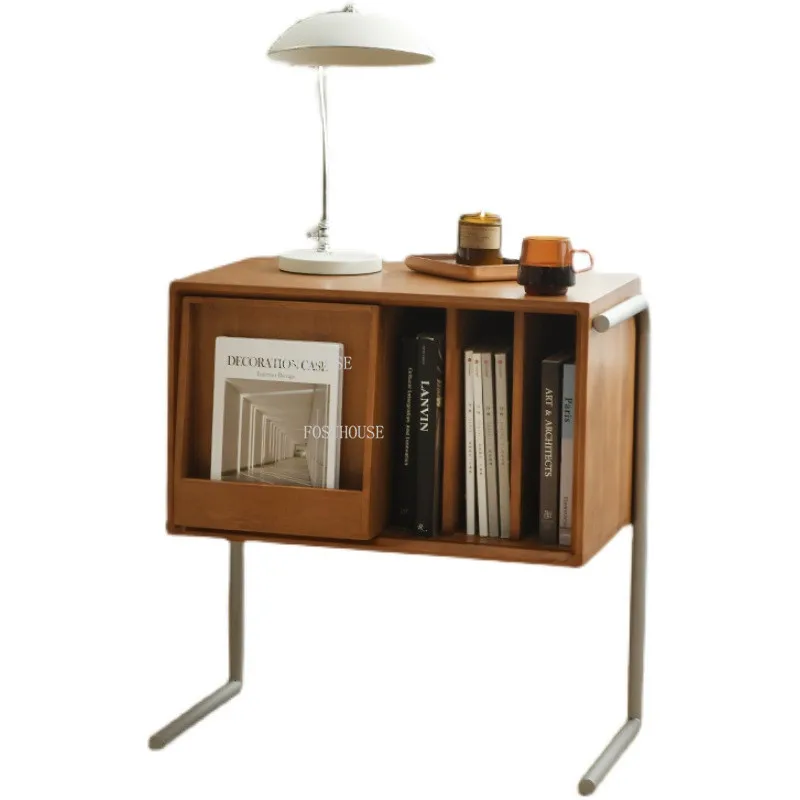 Japanese Solid Wood Office Furniture Magazine Racks Creative Study Book Storage Cabinets Modern Minimalist Apartment Bookcase T