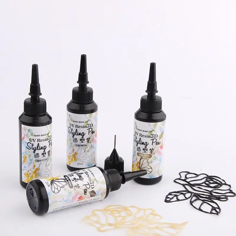 20ml UV 3D Styling Pen Gold Color Hard UV Epoxy Resin Glue Ultraviolet