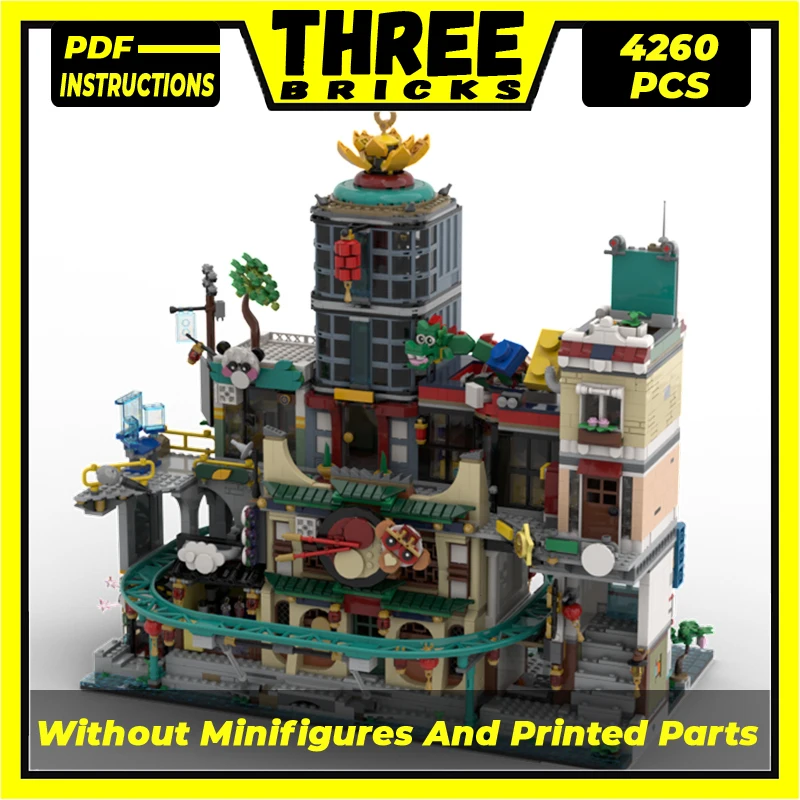 

Technical Moc Bricks Street View Model City of Lanterns Modular Building Blocks Gifts Toys For Children DIY Sets Assembling