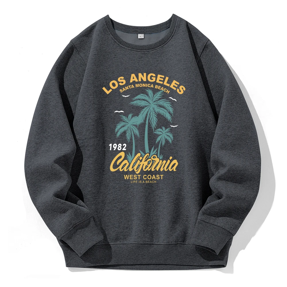 

Los Angeles 1982 California West Coast Santa Monica Beach Men Hoodies Warm Comfortable Hoodie Loose Casual Hooded Street Tops