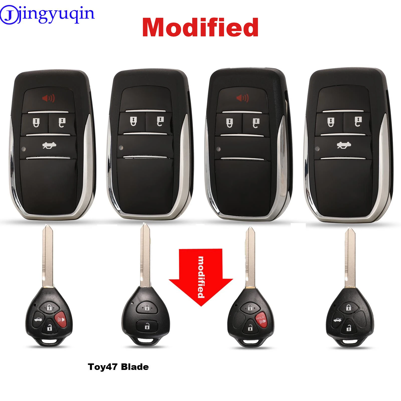 Jingyuqin Geändert Flip Fernbedienung Auto Schlüssel Shell Cover Für Toyota Corolla Camry Auris TOY47 Upgrade Klapp Schlüssel Fall Fob – Detail 1