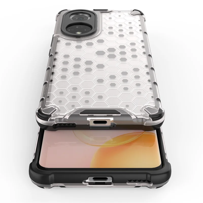 Shockproof Armor Phone Case with Hybrid TPU Bumper and Transparent Hard PC Back Cover