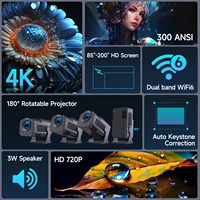Magcubic HY320 Mini Newly Native 720P Android 11 4K Projector 300ANSI Wifi6 BT5.0 Cinema Outdoor Portable 180° Rotable Projector 2