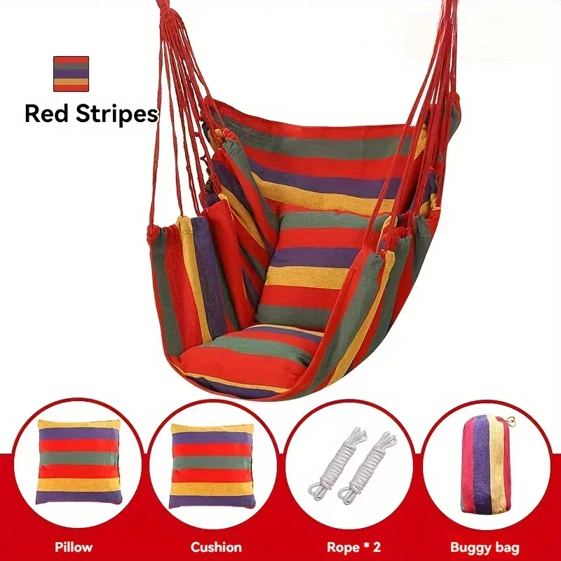 Outdoor Swing Hammock Chair Canvas Leisure Chair No Pillow Or Cushion Dormitory Hammock Swing Rocking Chair With Storage Bag Outdoor Hammock Swing Hammock Swing Chair