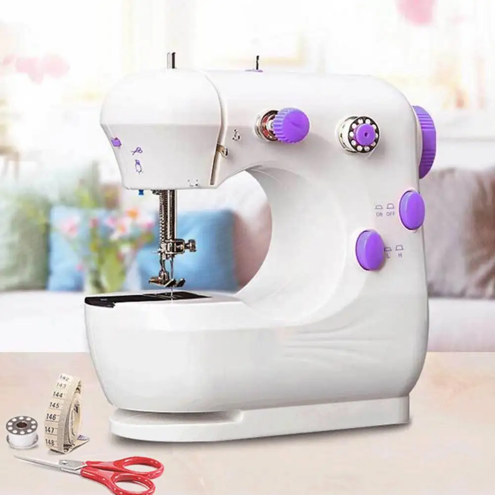 MiniSewingMachinesPortableElectricHouseholdStitchingSewFabric