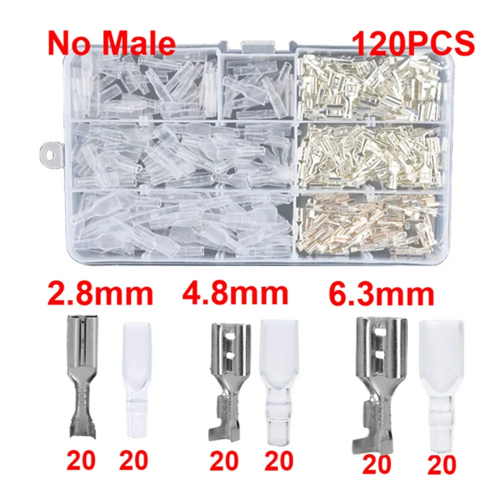 Caixa Isolada Macho Fêmea Fio Conector 2.8 4.8 6.3 mm Terminais de Friso Elétrico Termin Spade Conectores Sortidas Kit