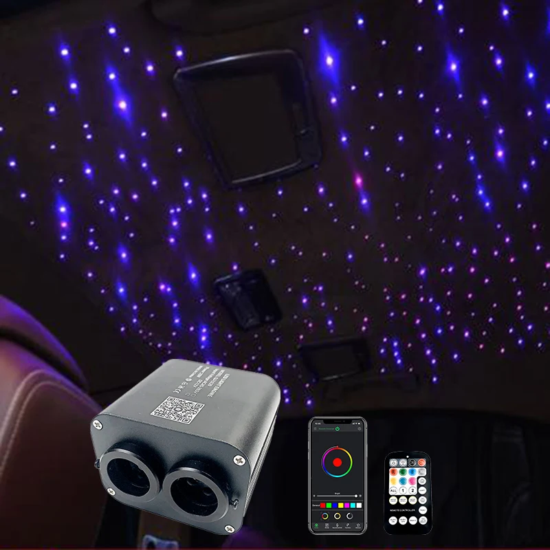 Bicolor Double Heads Optic Lights Smart phone APP 20W Twinkle Light engine RF control Car Roof Cable Starry Effect Ceiling LED