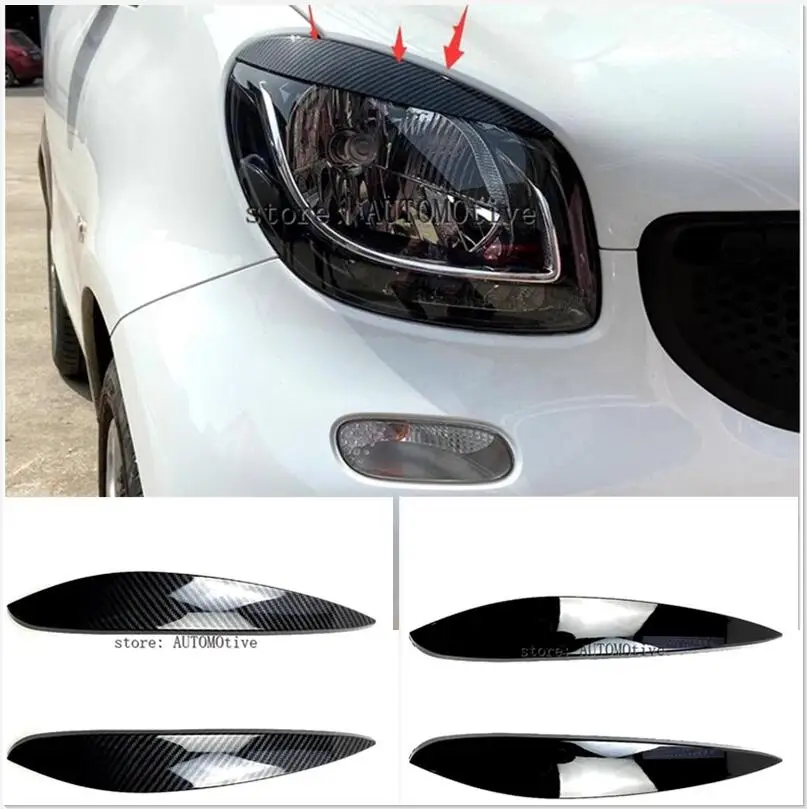 

Headlight Eyebrow Trim 2014 -2019 For Mercedes Benz Smart Car Front Head Lamp Light Cover Sticker Brow Headlamp Eyelid