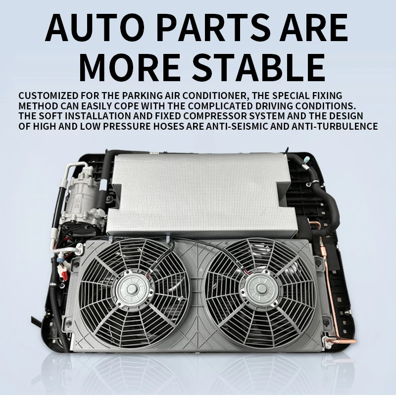 3000W Electric Double brushless fan rv air conditioner roof top Car Parking Ac 12V 24V for Motorhome Truck Camper