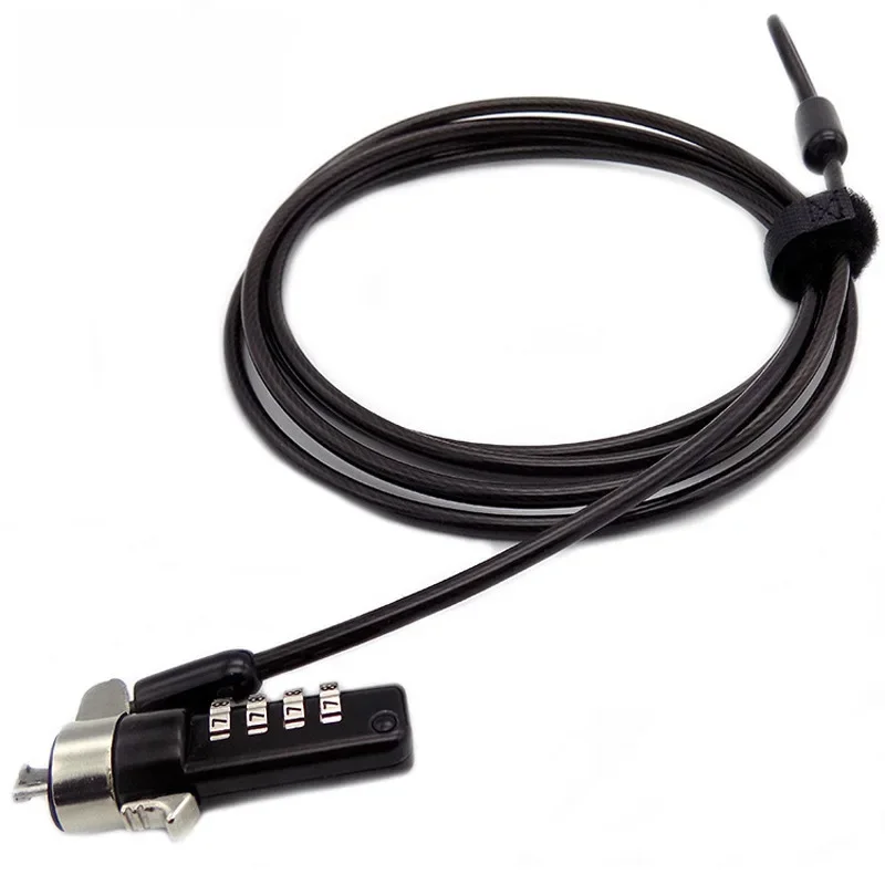 Universal tablet anti-theft lock, zinc alloy super C lock core, wire rope, notebook password lock, wedge-shaped keyhole