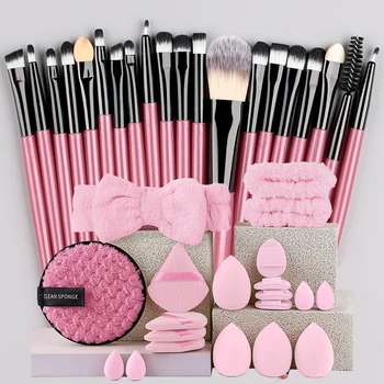 Set di Pennelli per Trucco 20 Pezzi, Kit Morbido e Soffice per Ombretto, Fondotinta, Cipria, Illuminante, Strumenti di Bellezza per Principianti
