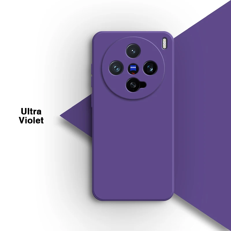 Solid Color Liquid Silicone Phone Case - Simple Square Soft Back Cover