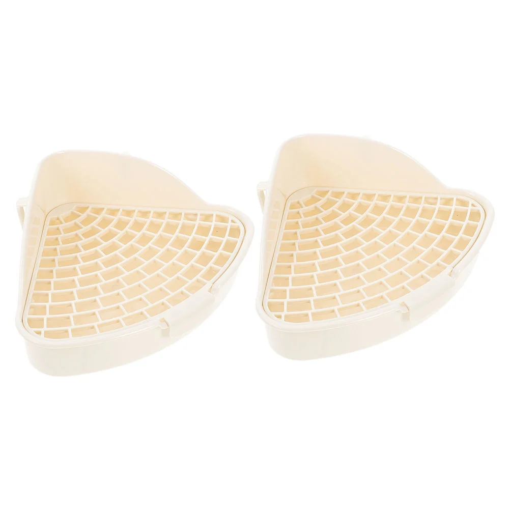 

2pcs Rabbit Litter Box Bunny Litter Box Guinea Pig Toilet Hamster Small Pet Training Toilet