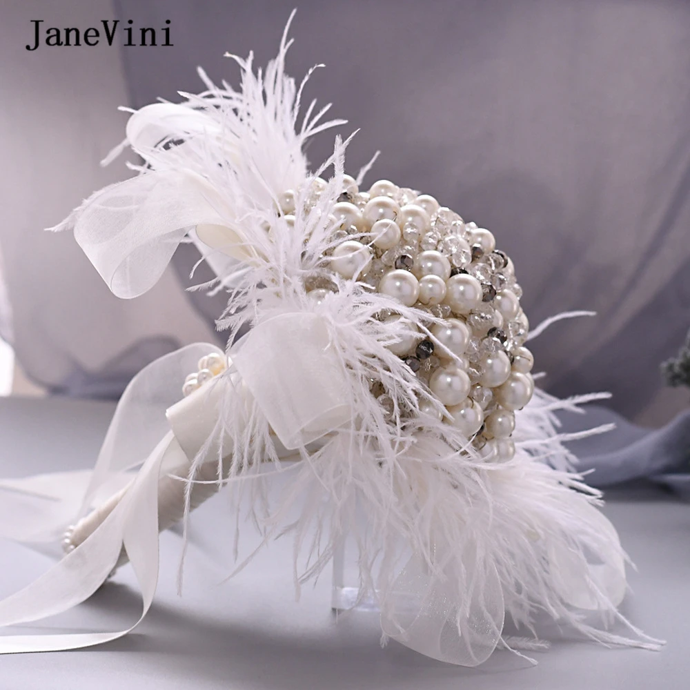 Handmade Pearl Diamond Feather Bouquet Wedding With Ball European And  Korean Wedding Decorations From Dressseller, $25.13