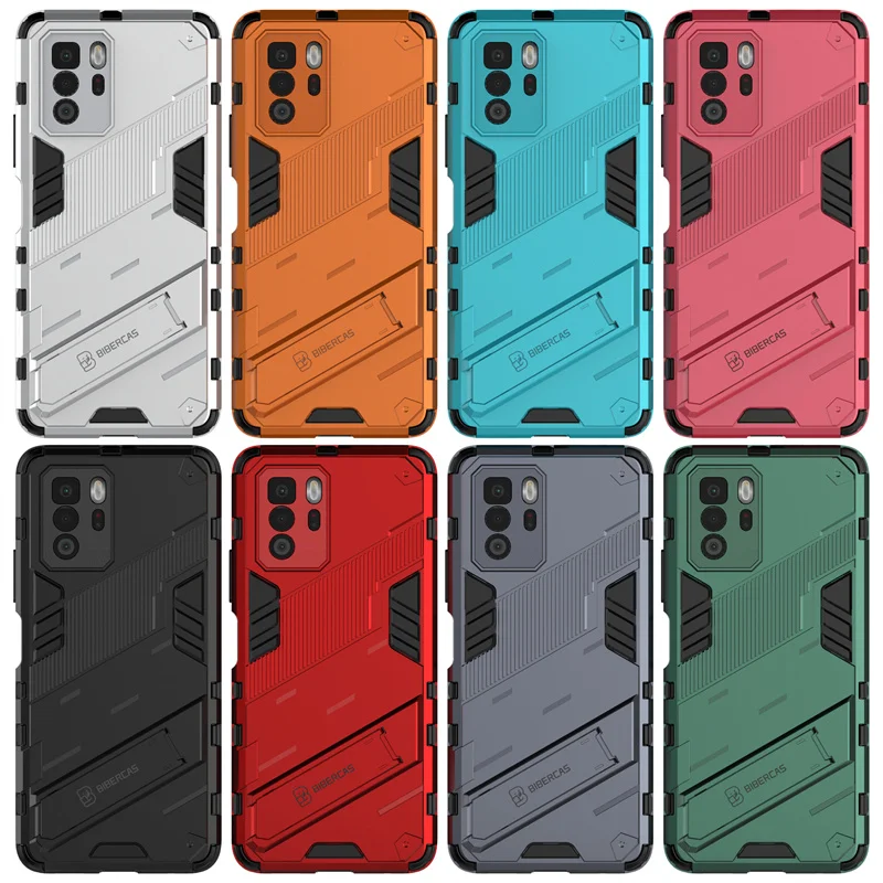 Compatibile con Xiaomi Mi Poco X3, Mi Poco X3 NFC Cover, Custodia Armor Anello Cavalletto (Funziona con il Supporto Magnetico per Auto) Case Paraurti (Nero