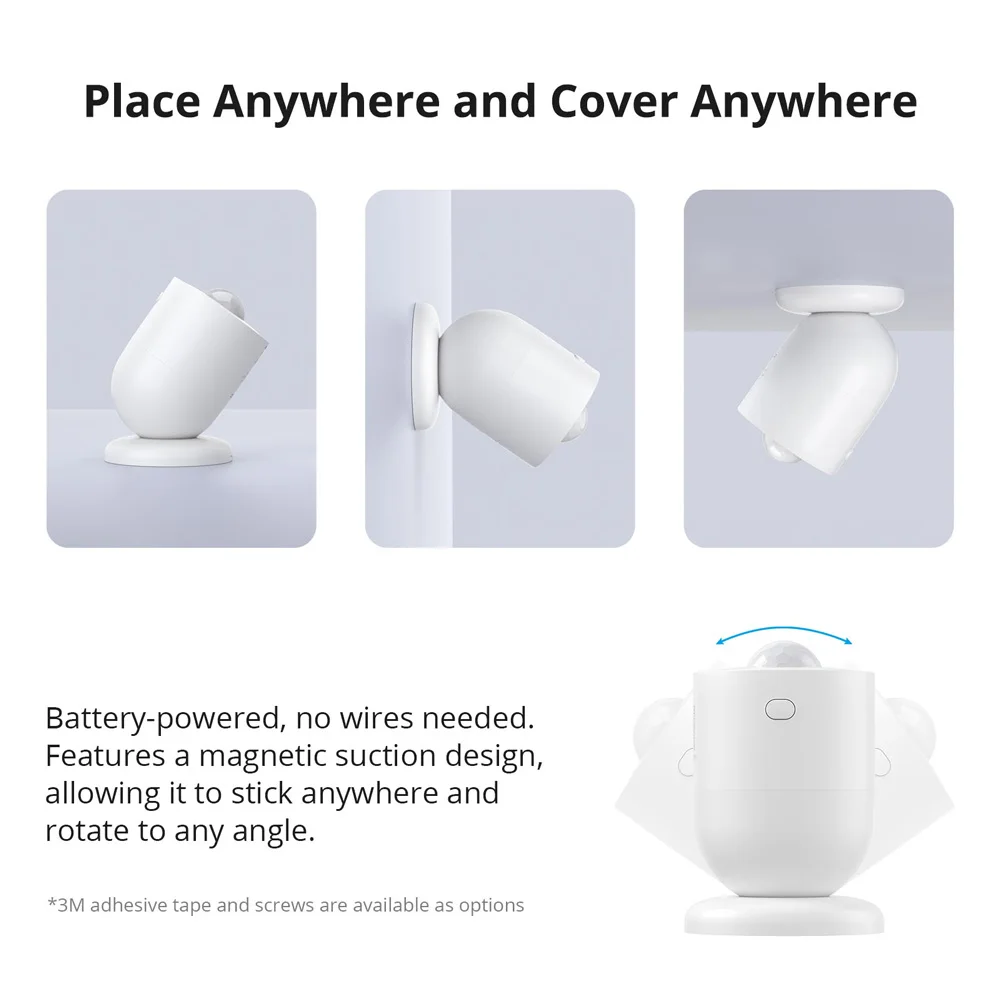 SONOFF SNZB-03P Zigbee 모션 센서 광 감지 홈 보안 eWeLink 앱을 통한 로컬 스마트 장면 연결 Alexa Google