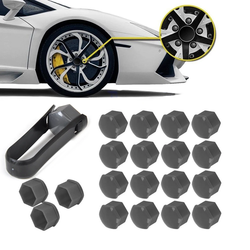 Tire Screw Cap Wheel Hub Covers Wheel Hub Caps 20Pcs 17mm Wheel Nut Bolt Screw Cover Cap Head Cover Cap For VW Audi Skoda