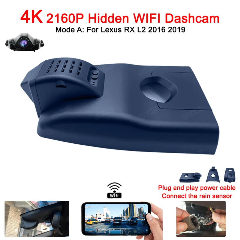 For Lexus Rx L2 2016 2019 Front And Rear 4k Dash Cam For Car Camera