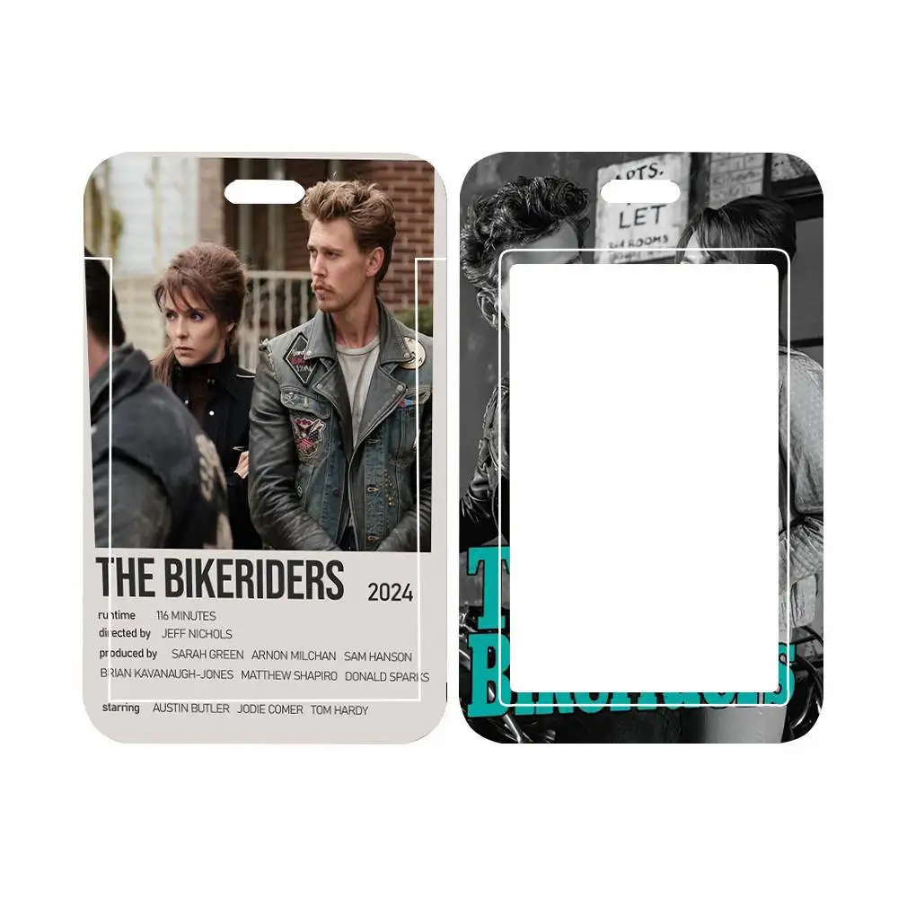 범죄 영화 B-Bikeriders 블랙 랜야드 카드 홀더 학생 식사 카드 및 캠퍼스 ID 카드 학교