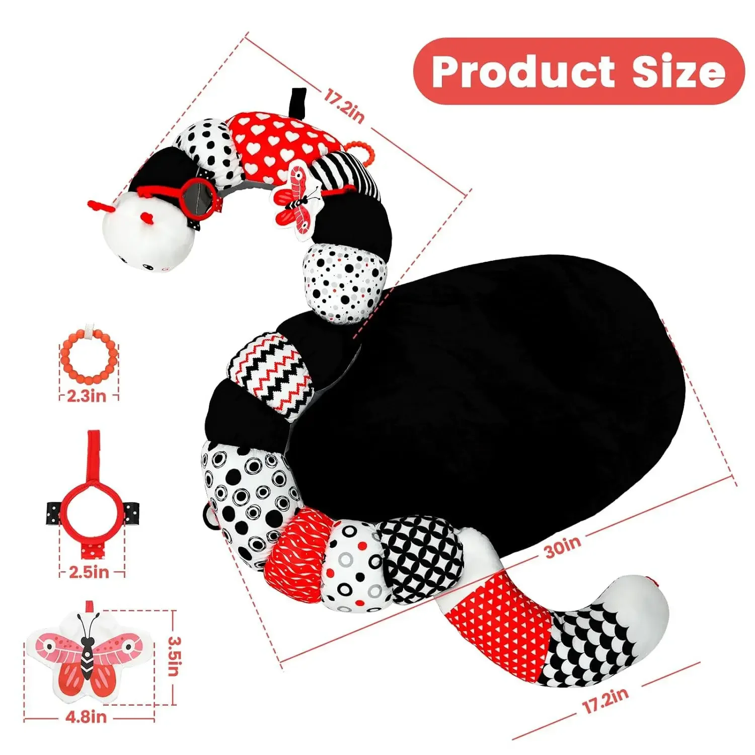 Baby Pillow Tummy Time Toy Lying Pillow High Contrast Baby Sensory Toy Double-Sided Pillows Training Gifts Birthday Head-up Mats