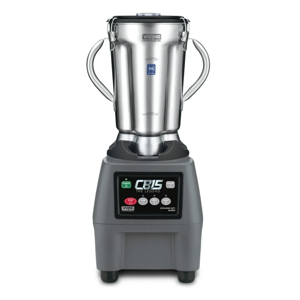 

Waring Commercial CB15 Ultra Heavy Duty 3.75 HP Blender, Electric Touchpad Controls with Stainless Steel 1 Gallon Container