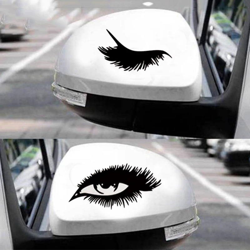 

1Pair Make Eyes At Car Rearview Mirror Sticker Blink Reflective Car Decor Vinyl Decal