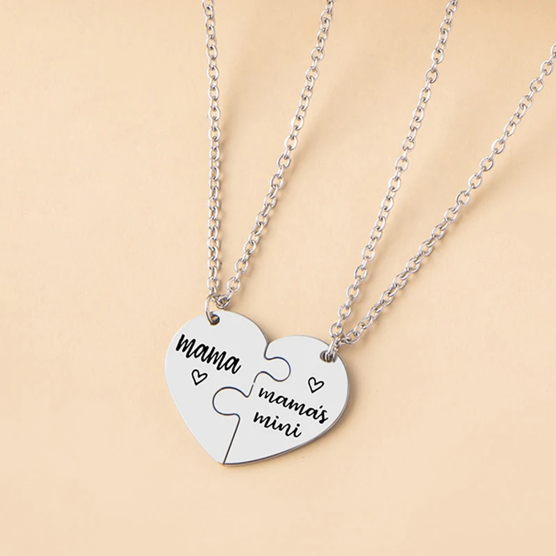 Amazon Split Heart Necklace Mother Daughter Pcs/Set Heart Puzzle
