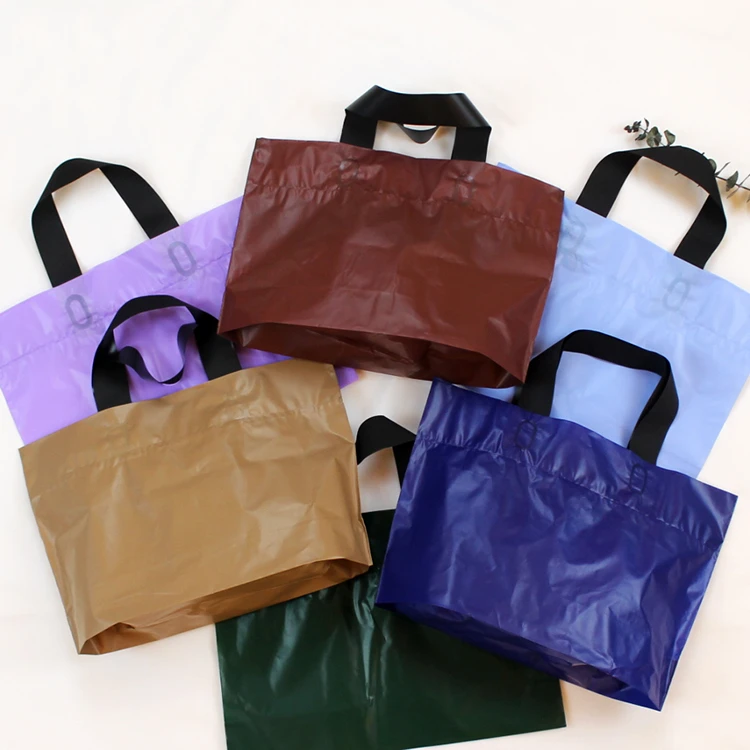 Plastic Shopping Gift Bags | Color Plastic Handle Bags | Plastic ...