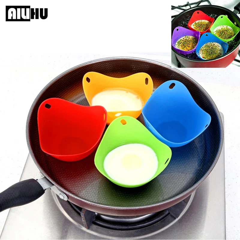 Silicone Eggs Poacher 4PCS/Set Kitchen Accessories Creative Tools Egg Mold Bowl Poaching Pods Eggs Cooking Kitchen Gadgets silicone egg poacher egg poacher