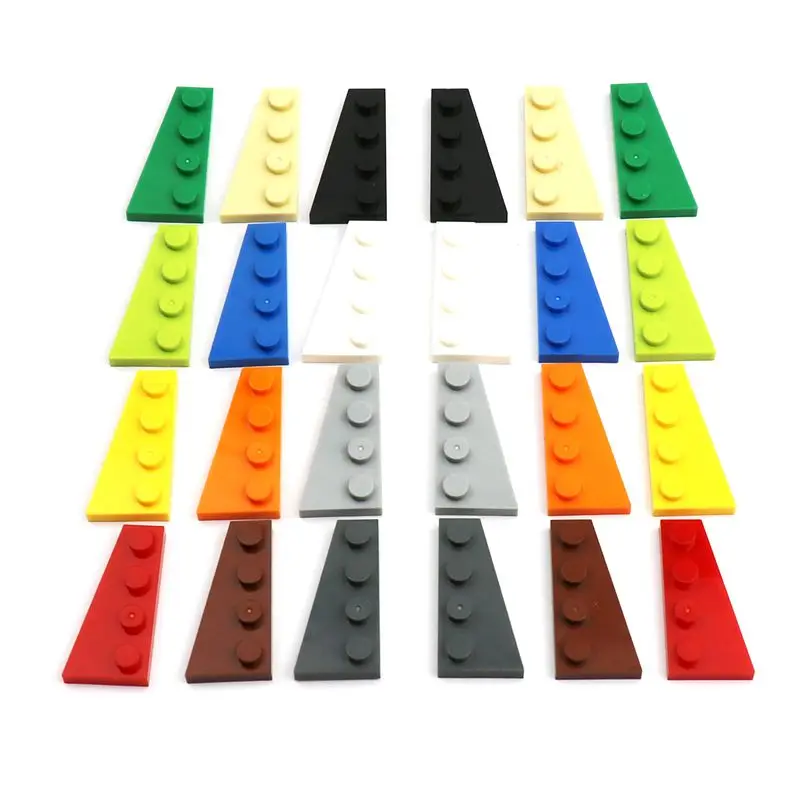 날개 모양 웨지 플레이트, 왼쪽 오른쪽 DIY 계몽 빌딩 블록 MOC 브릭 부품 41770 41769, 레고 시티 장난감과 호환 가능, 4x2