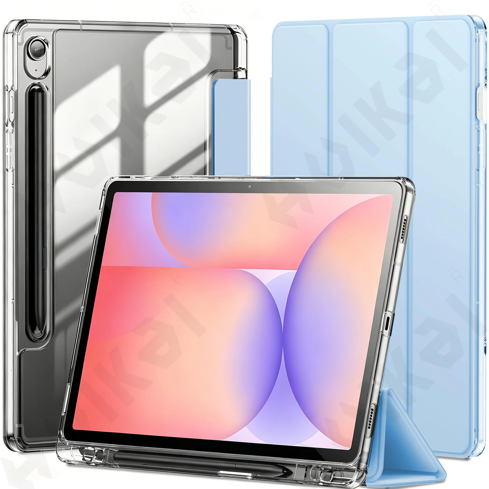 Premium Trifold Silicone Tablet Case with Pencil Holder and Auto Wake/Sleep Feature