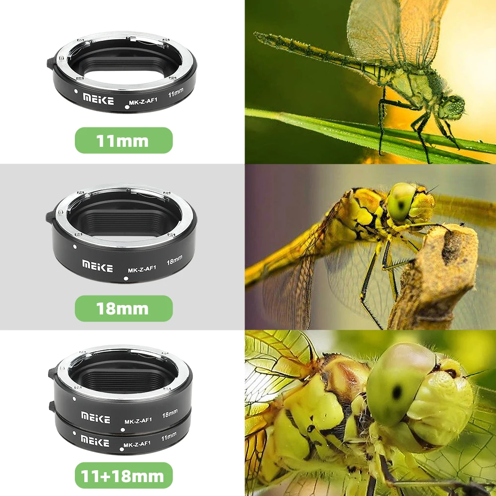Meike Metal Auto Focus Macro Extension Tube Set (11mm 18mm) Compatible with Nikon Z5 Z6 Z6II Z7 Z7II Z50 : Buy Online at Best Price in KSA - Souq is now