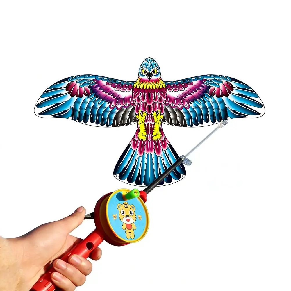 Vibrant Cartoon Butterfly & Eagle Kite for Kids - Easy-Fly Outdoor Summer Toy with 164ft String & Handle